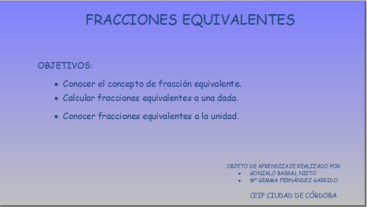 Fracciones equivalentes | Recurso educativo 33479