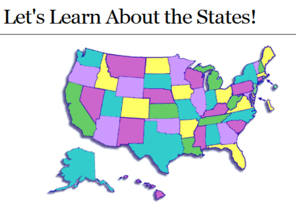 Webquest: Let's learn about the States | Recurso educativo 43027