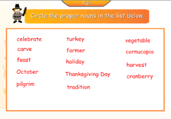 Thanksgiving day word fun | Recurso educativo 47455