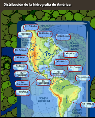 Distribución de la hidrografía de América | Recurso educativo 47865