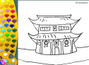 ¡A Colorear!: Templo japonés | Recurso educativo 27498