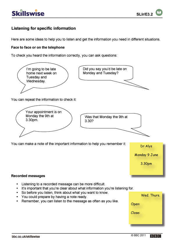 Listening for specific information | Recurso educativo 66967