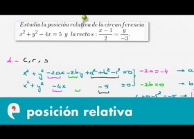 Cónicas: posiciones relativas entre una circunferencia y una recta (ejercicio 1) | Recurso educativo 109276