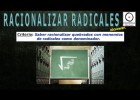 (Radicales) - Racionalizar Radicales (monomios) (613.1) | Recurso educativo 681576